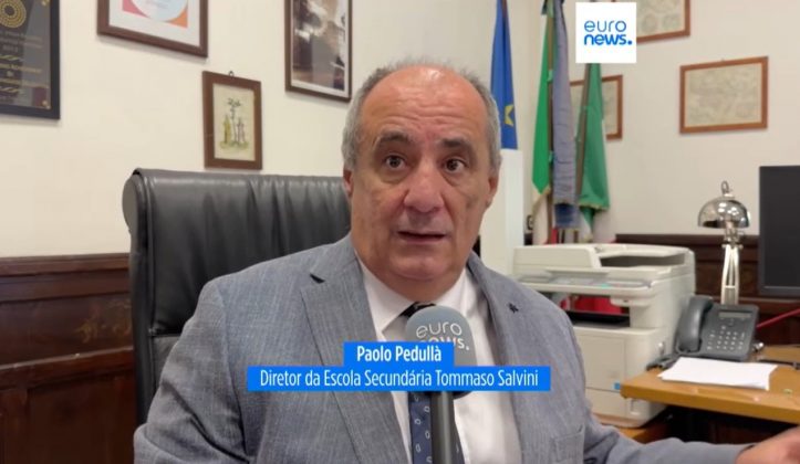 Paulo Pedullà, diretor do Instituto Superior de Educação Tommaso Salvini, em Roma (Foto: Reprodução/EuroNews)