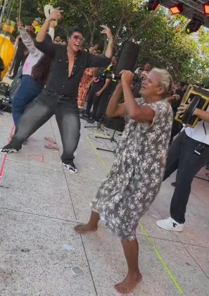 Ela estava dançando em um palco durante um festival de música na Colômbia. (Imagem: reprodução vídeo instagram rafaperezlaevolucion)