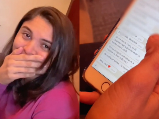 Jovem foi surpreendida com o convite de casamento do ex-namorado (Foto: Reprodução/TikTok)