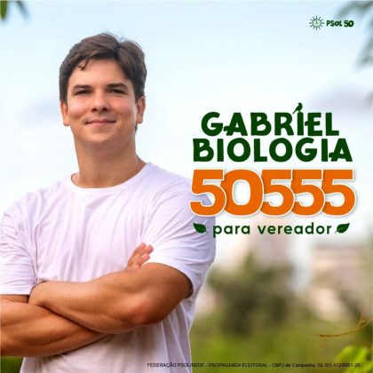 Gabriel Aguiar foi eleito vereador de Fortaleza com mais de 30 mil votos. (imagem: reprodução instagram @gabrielbiologia)