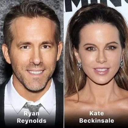 Ryan Reynolds e Kate Beckinsale compartilham uma estrutura facial angular e sorrisos amplos. (Imagem: Instagram)