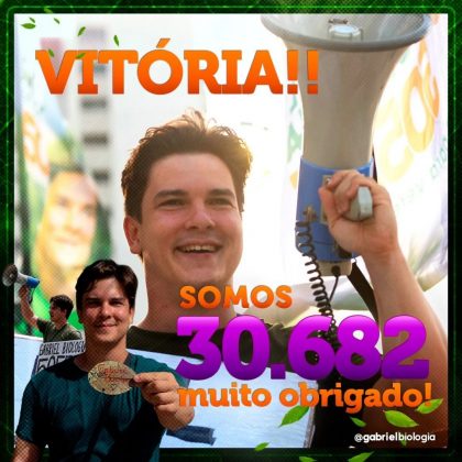 Em Fortaleza, ele foi o segundo candidato mais votado, com 30.682 votos (Foto: Reprodução/Instagram/@gabrielbiologia)