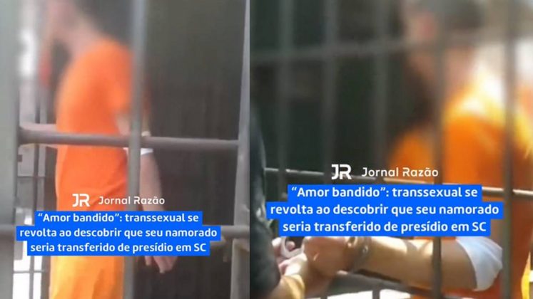 Detenta trans surta com namorado transferido do presídio e vídeo viraliza na web. (Foto: X)