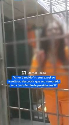 Em vídeo que foi exposto na web, a criminosa aumentava o tom de voz contra os seguranças do presídio, ao saber da notícia da transferência do companheiro. (Foto: X)