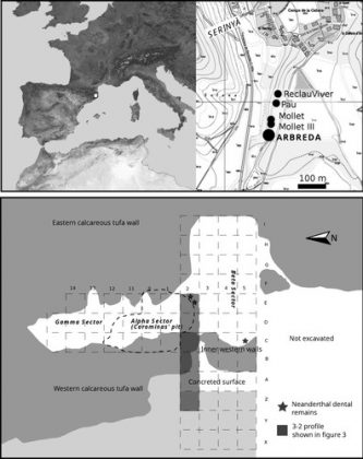 Pesquisadores encontraram restos dentários de neandertais na Caverna Arbreda, localizada no Parque das Cavernas Pré-históricas de Serinyà, em Girona, nordeste da Espanha (Foto: IPHES-CERCA)