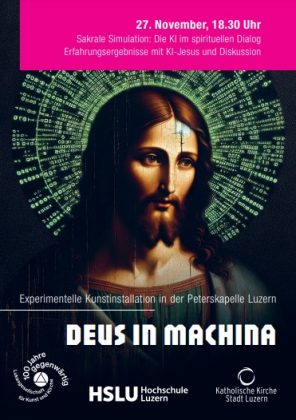 Uma igreja em Lucerna, na Suíça, instalou um holograma de Jesus no confessionário, criando a iniciativa Deus in Machina, com inteligência artificial para dialogar em 100 idiomas (Foto: Peter Diem/Lukasgesellschaft)