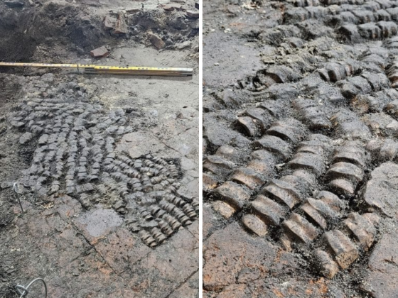 Esse tipo de piso, feito com ossos, é muito raro e só havia sido registrado no norte do país (Foto: Team Archeologie, gemeente Alkmaar)