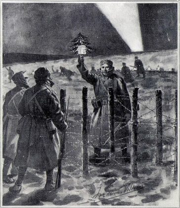 A Trégua de Natal de 1914 foi um episódio marcante na Primeira Guerra Mundial. Em pleno conflito, soldados britânicos e alemães deixaram as armas de lado por um breve momento, unidos pelo espírito do Natal (Foto: Frederic Villiers (1851–1922), Public domain, via Wikimedia Commons)