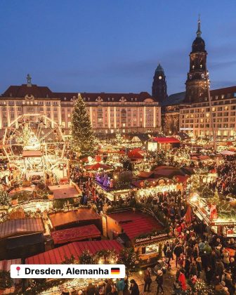 "Dresden, na Alemanha, encanta com seu tradicional mercado de Natal, o 'Striezelmarkt'." (Imagem: reprodução Instagram)