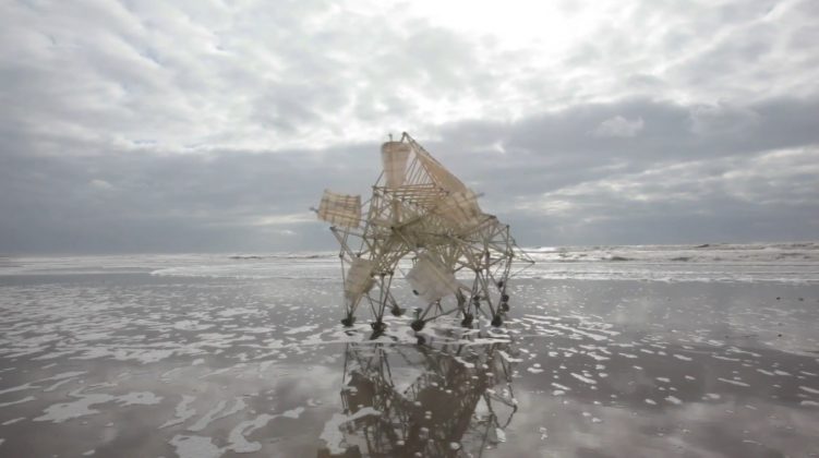 Embora pareçam robôs, essas criaturas são totalmente autônomas e não usam eletricidade (Foto: Strandbeest Webshop/YouTube)