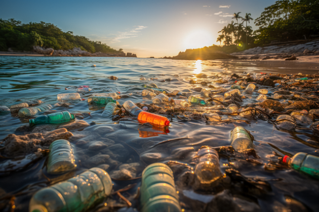 Microplásticos presentes no ar e na água podem prejudicar a saúde humana (Imagem: pixabay).