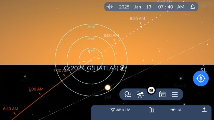 Astrônomos inicialmente acreditavam que o C/2024 G3 não sobreviveria à sua aproximação ao Sol. Porém, estudos revelaram que ele tem uma órbita de cerca de 160 mil anos e já enfrentou situações semelhantes (Foto: Vito Technology, Inc.)