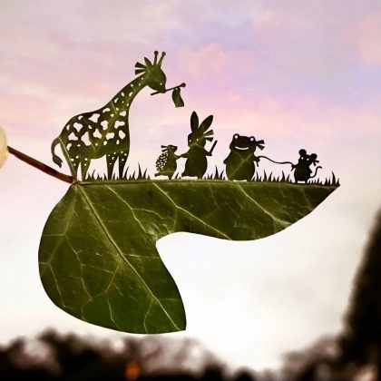 "Suas obras retratam animais, objetos e paisagens." (imagem: reprodução instagram / @lito_leafart)