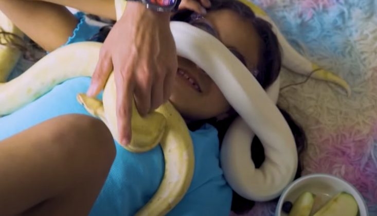 Ariana manipula cobras desde bebê e as descreve como "bonitas e fofas" (Foto: Reprodução/YouTube/Truly)