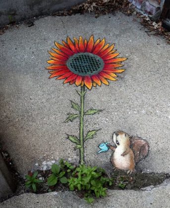 Artista de rua transforma calçadas esburacadas em verdadeiras obras de arte (Foto: Reprodução/Instagram/@davidzinn)