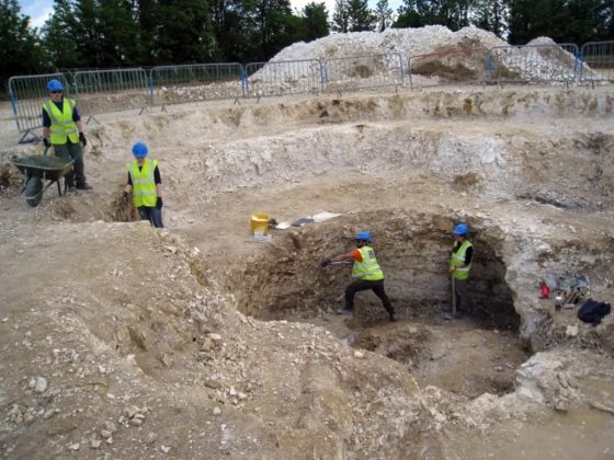 O poço também continha 21 esqueletos humanos e 282 de animais, como cães de pequeno porte, leitões e potros (Foto: Pre-Construct Archaeology)