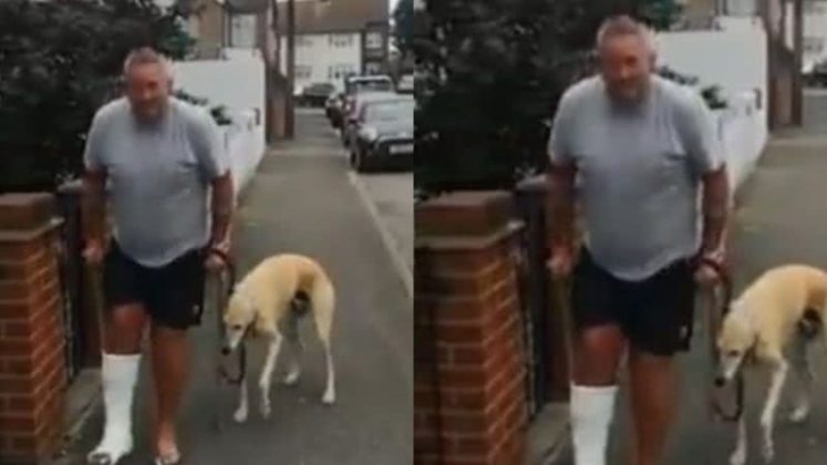 Em 2021, um caso curioso chamou a atenção nas redes sociais. Russell Jones, um homem de Londres, se viu em uma situação um tanto inusitada ao gastar R$ 2 mil com exames veterinários para descobrir que seu cachorro estava apenas imitando-o (Foto: Reprodução/X)