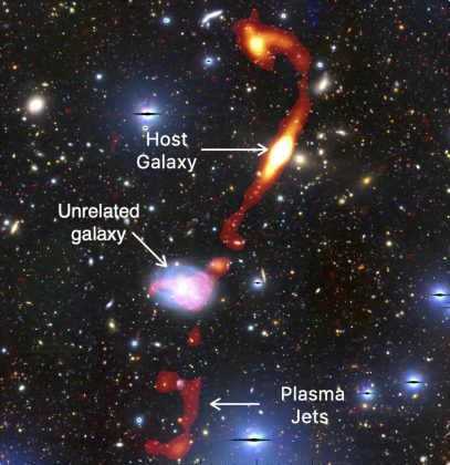 Astrônomos descobrem galáxia 32 vezes maior que a Via Láctea (Foto: KKL Charlton (UCT), MeerKAT, HSC, CARTA, IDIA)