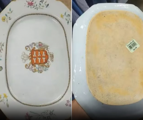 "John Carcerano encontrou um prato de porcelana por apenas US$ 4,99." (Imagem: reprodução Instagram)