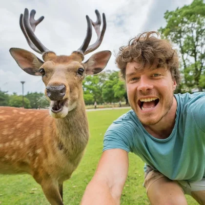 “Não provoque o animal, seja calmo”, ele recomenda. (Imagem: reprodução instagram @daxon)