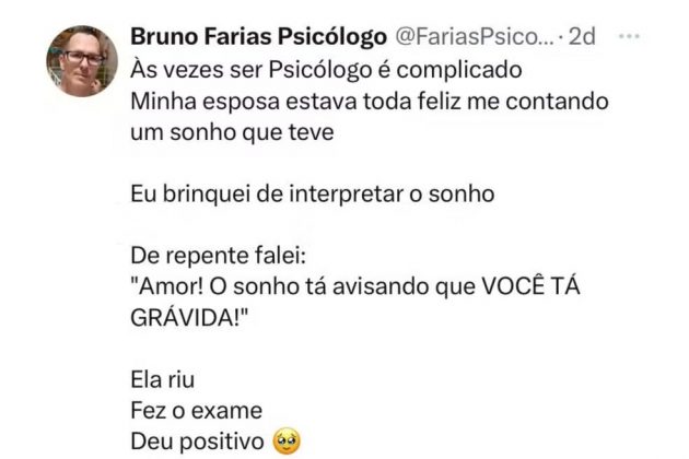 A história, compartilhada por Bruno na internet, viralizou e emocionou muita gente (Foto: Reprodução/X)