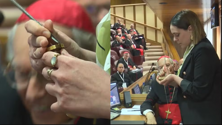 Em um dos ritos mais simbólicos da Igreja Católica, o Vaticano anulou nesta terça-feira, 6, o Anel do Pescador e o selo de chumbo associados ao papa Francisco (Foto: X)