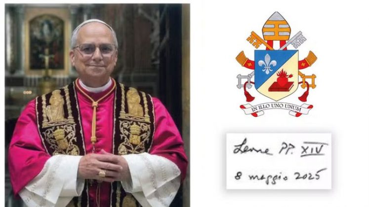 O Vaticano revelou nesta quarta-feira (14) o significado por trás do brasão oficial do papa Leão XIV, o primeiro grande símbolo de seu pontificado. (Foto: X)
