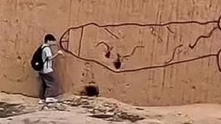 Uma cena revoltante circula pelas redes sociais e reacende o alerta sobre a vulnerabilidade dos tesouros históricos do Peru (Foto: X)